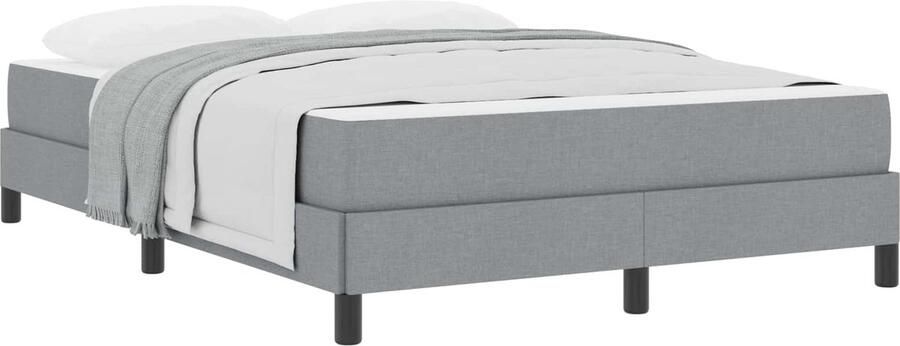 VidaXL Boxspring bed met matras Lichtgrijs 140 x 200 cm Stof - Foto 2