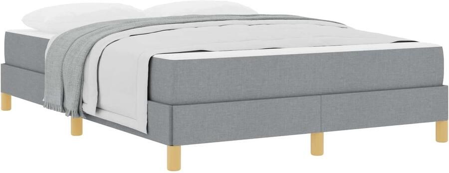 VidaXL Boxspring bed Taupe Bruin 160 x 200 cm Stof Geengineerd Hout - Foto 3