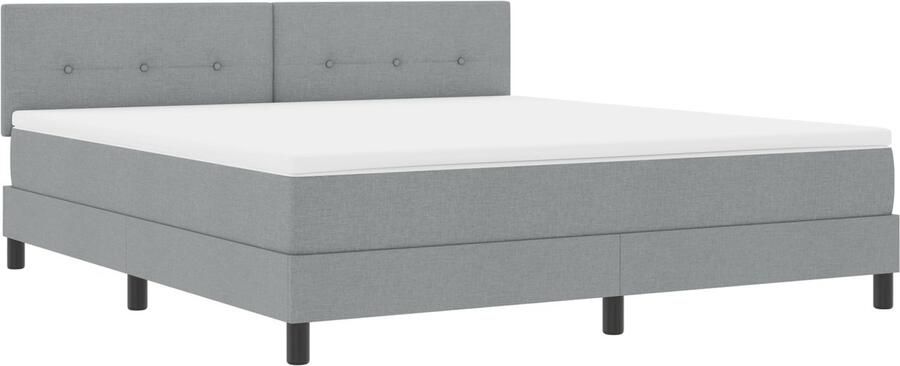 VidaXL Boxspring Bed met Matras Lichtgrijs 180x200 cm Stof