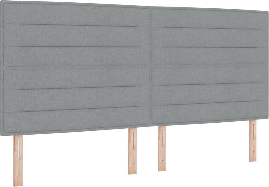 VidaXL Boxspring bed met matras Lichtgrijs 200 x 200 cm Stof