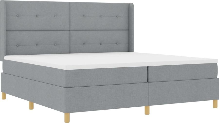 VidaXL Boxspringbed met Matras & LED Licht Grijs 200x200 cm Stof