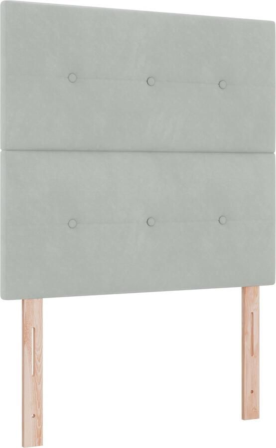 VidaXL Hoofdbord met LED -striplichten Lichtgrijs 80 cm Fluweel