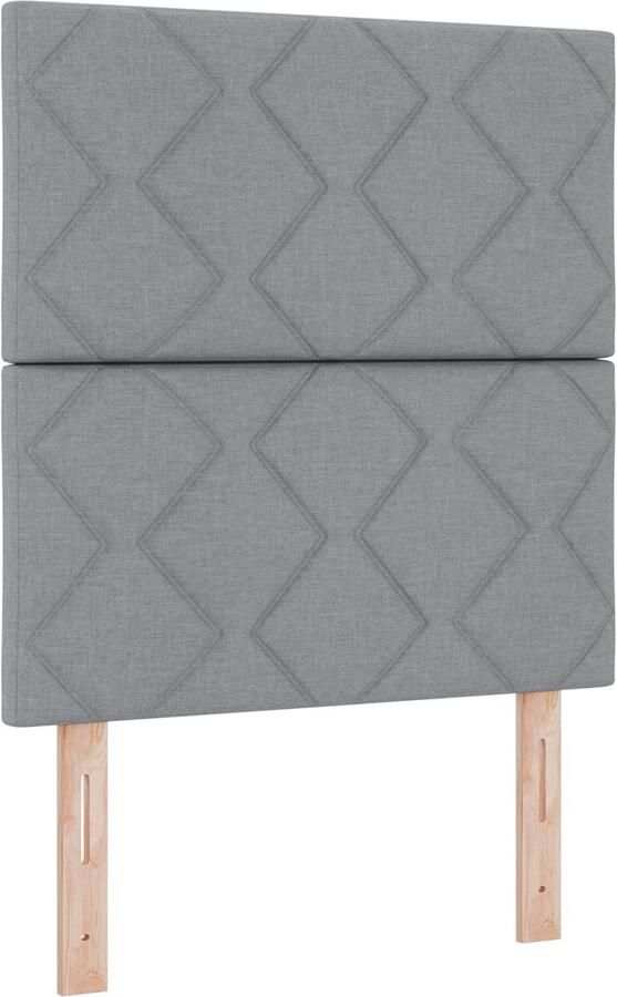 VidaXL Boxspringbed met matras met matras Lichtgrijs 80 x 200 cm Stof - Foto 7