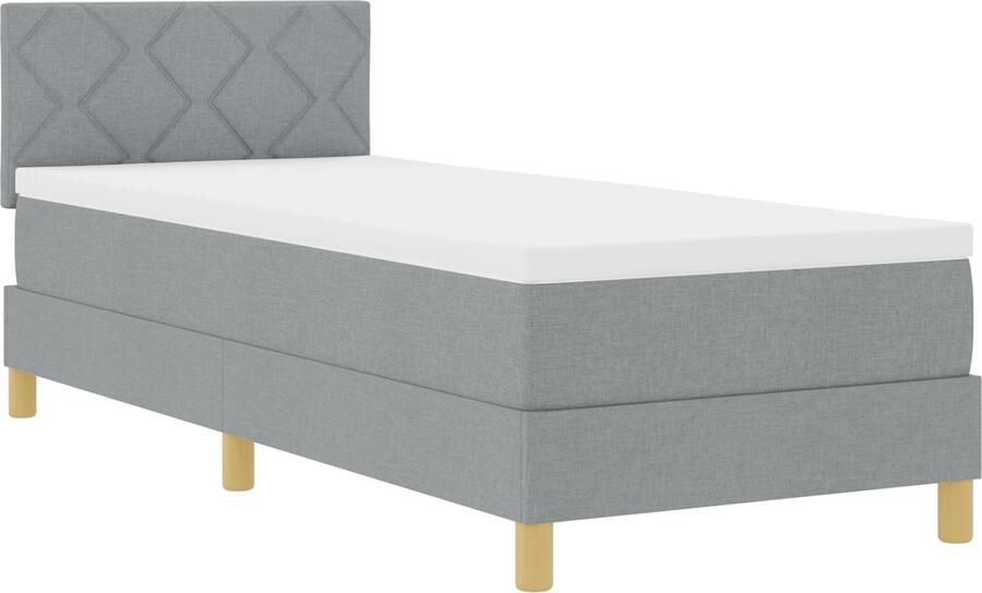 VidaXL Boxspringbed met Matras & LED Lichtgrijs 80x200 cm Stof