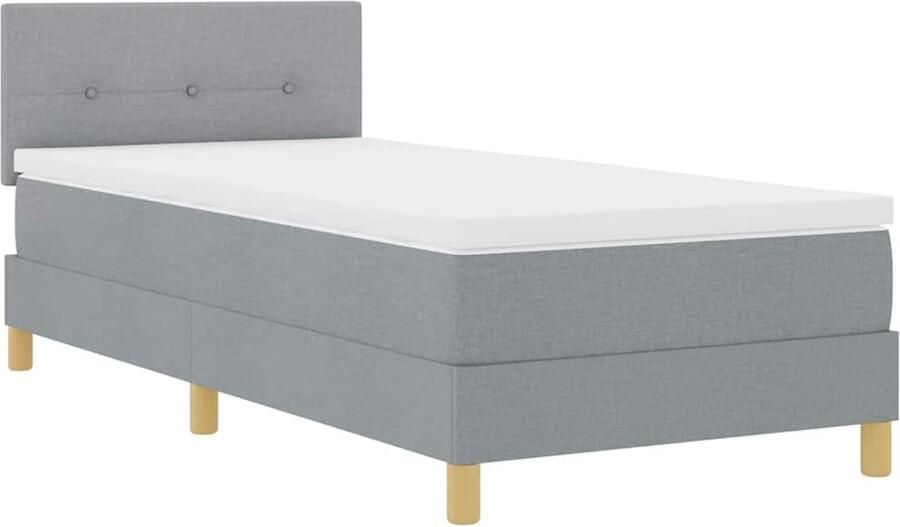 VidaXL Boxspring bed met matras Lichtgrijs 90 x 190 cm Stof