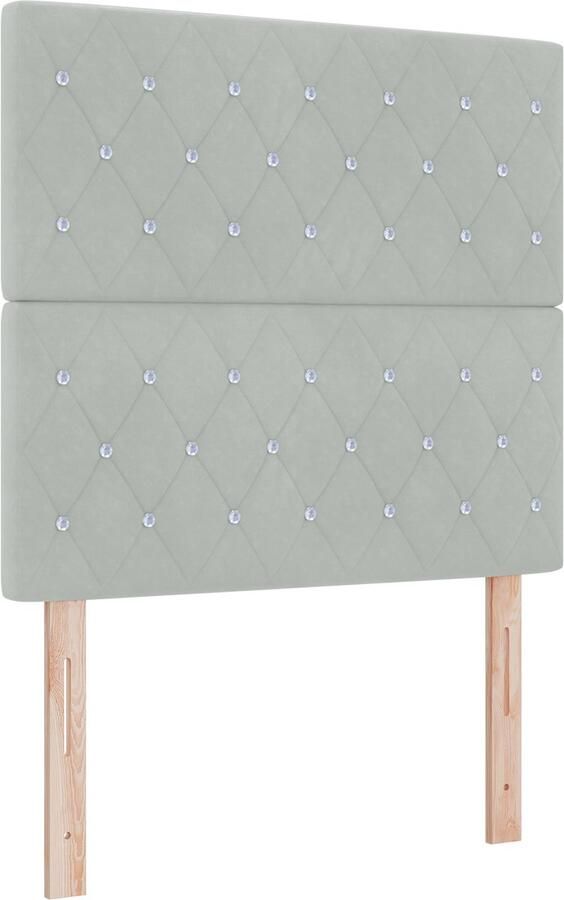 VidaXL LED hoofdbord lichtgrijs 90 cm velvet