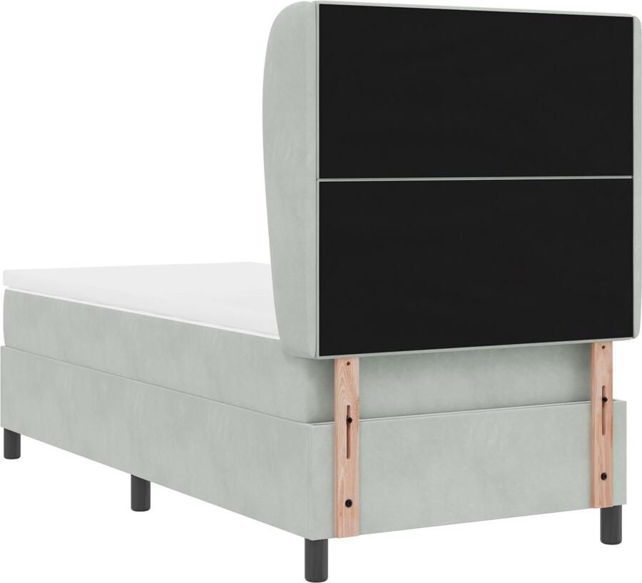 VidaXL Boxspringbed met Matras in Lichtgrijs 90x190 cm van Fluweel - Foto 2