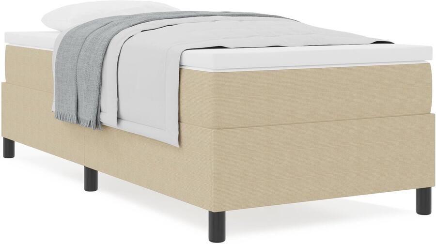 VidaXL Boxspring Bed met Matras in Lichtgroen Grijs 80 x 200 cm gemaakt van corduroy