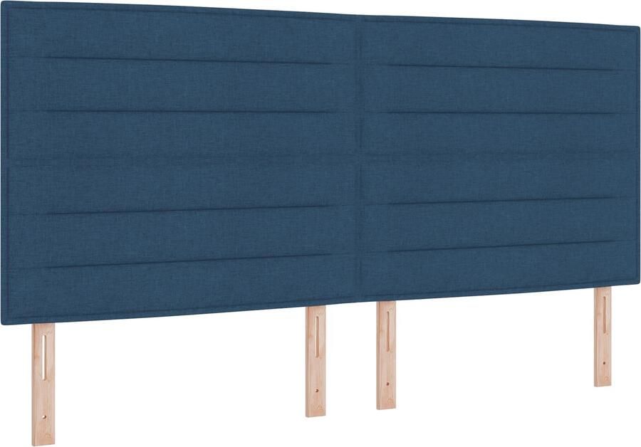 VidaXL Boxspring bed met matras met hoofdeinde Blauw 200 x 200 cm Stof