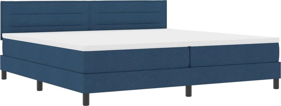 VidaXL Boxspring bed met matras met hoofdeinde Blauw 200 x 200 cm Stof