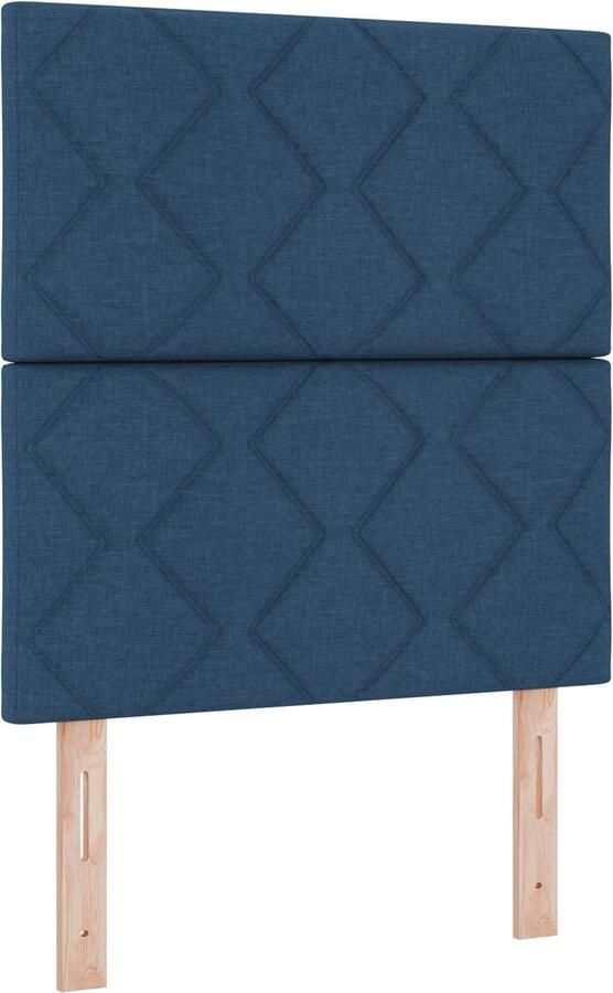 VidaXL hoofdbord diamanten blokken ontwerp blauw 80 cm stof hoofdbord diamanten blokken ontwerp blauw 160 cm stof