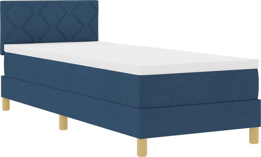 VidaXL Boxspring bed met matras met hoofdeinde Blauw 80 x 200 cm Stof