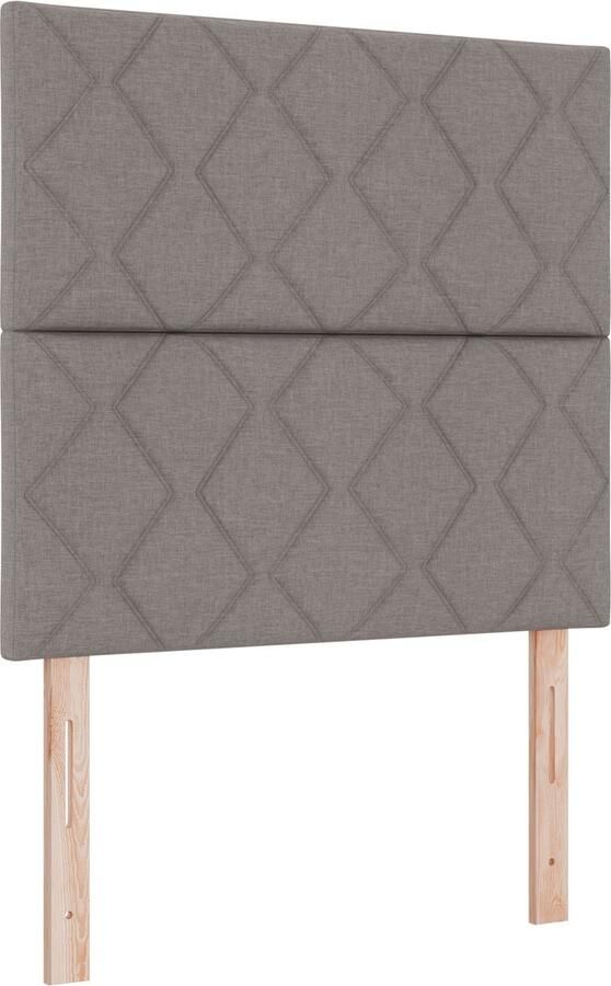 VidaXL Hoofdbord Diamantblokken Ontwerp Taupe 90 cm Stof Hoofdbord Diamantblokken Ontwerp Taupe 180 cm Stof