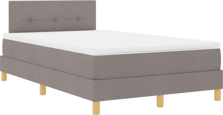 VidaXL Boxspring bed met matras met hoofdeinde Taupe 120 x 190 cm Stof