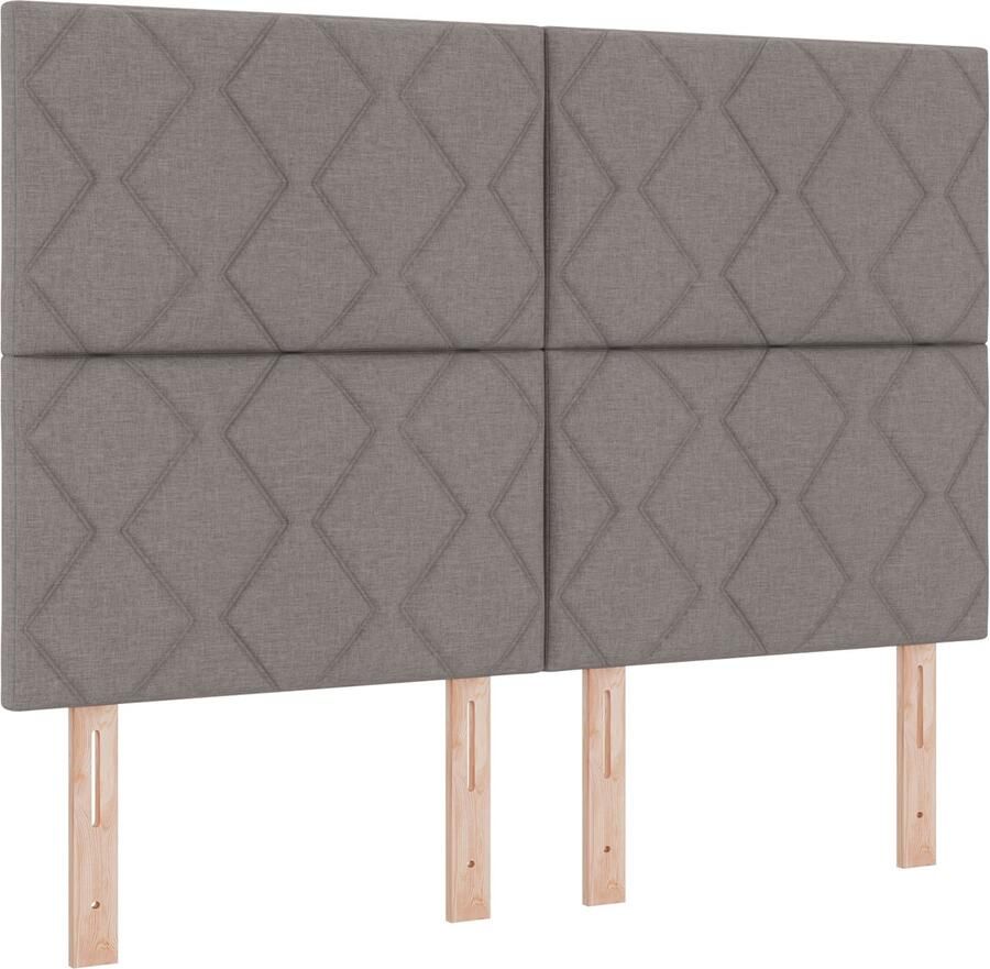 VidaXL Boxspring bed met matras met hoofdeinde Taupe 140 x 190 cm Stof