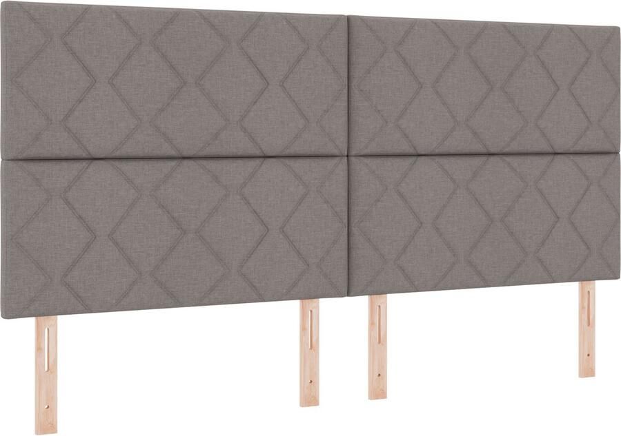 VidaXL Boxspring bed met matras met hoofdeinde Taupe 200 x 200 cm Stof
