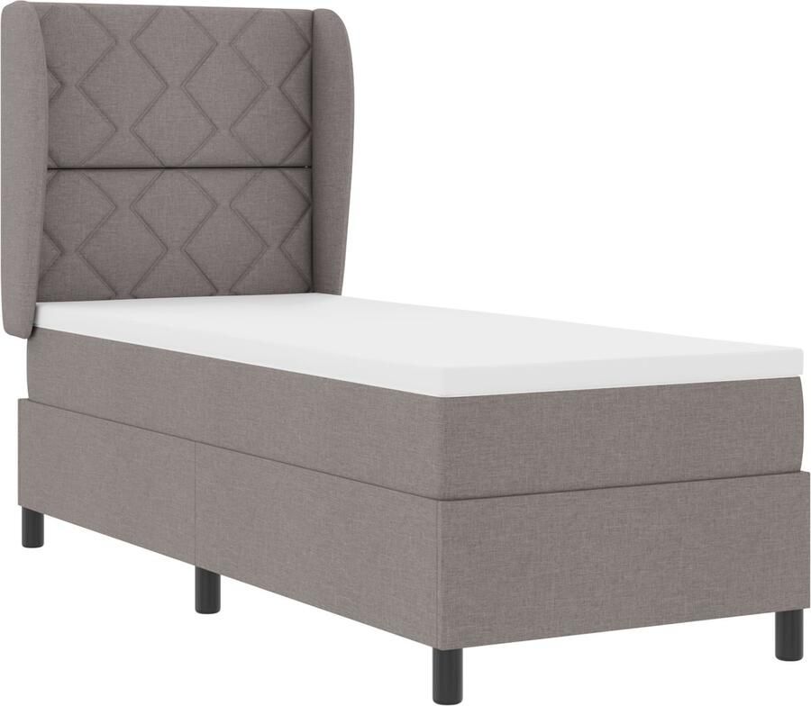 VidaXL Boxspring bed met matras met hoofdeinde Taupe 80 x 200 cm Stof