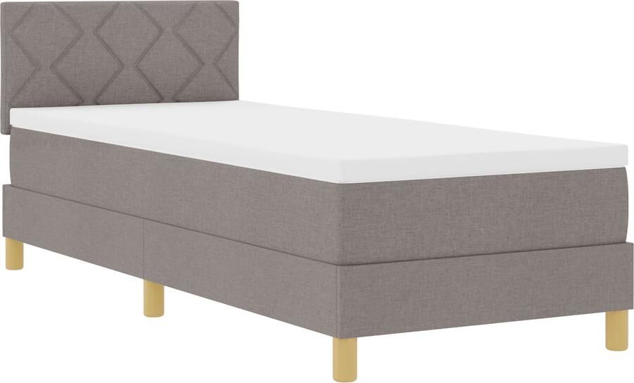 VidaXL Boxspring bed met matras met hoofdeinde Taupe 80 x 200 cm Stof