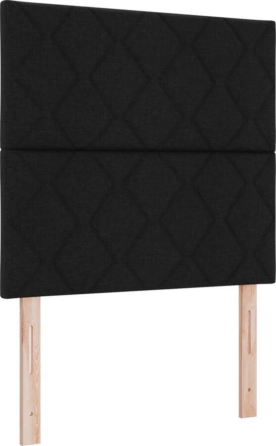 VidaXL Hoofdbord Diamant Blokken Patroon Zwart 90 cm Stof Hoofdbord Diamant Blokken Patroon Zwart 180 cm Stof
