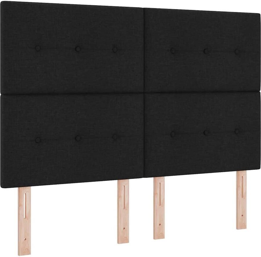 VidaXL Boxspring bed met matras met hoofdeinde Zwart 160 x 200 cm Stof