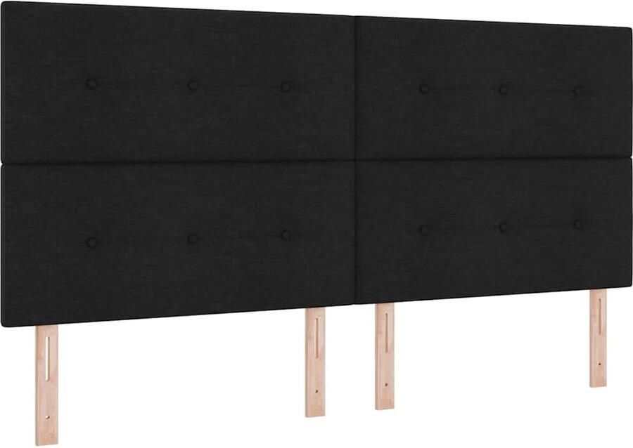 VidaXL Boxspring bed met matras met hoofdeinde Zwart 200 x 200 cm Stof