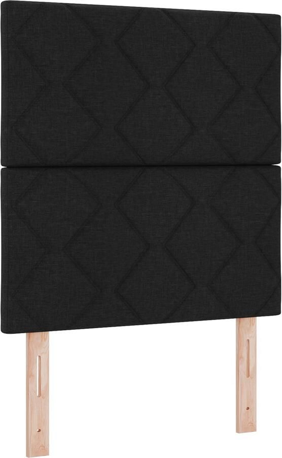 VidaXL Hoofdbord Diamantblokken Ontwerp Zwart 80 cm Stof Hoofdbord Diamantblokken Ontwerp Zwart 160 cm Stof