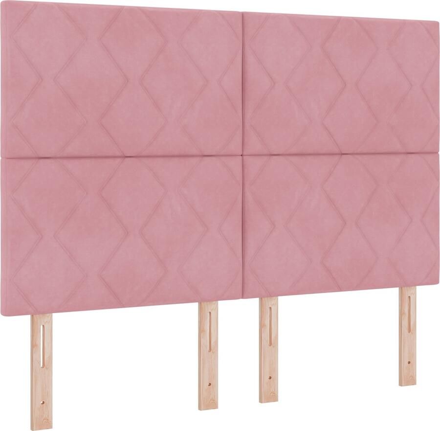 VidaXL Boxspring bed met matras Roze 140 x 200 cm Fluweel