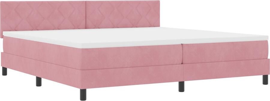 VidaXL Boxspringbed met Matras met matras Roze 200 x 200 cm Stof
