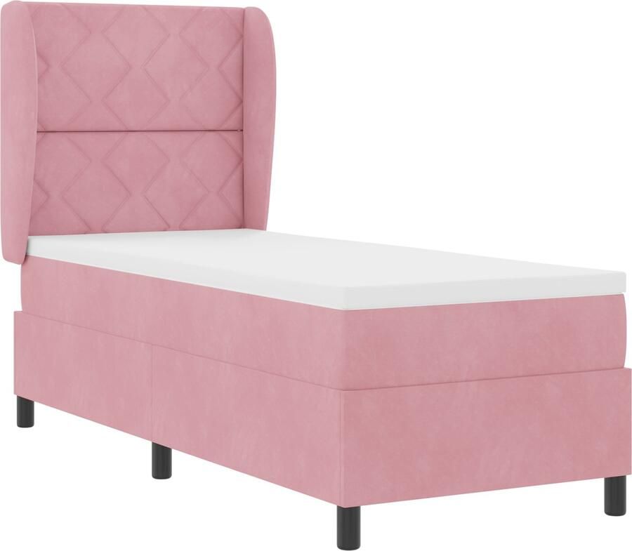 VidaXL Boxspring bed met matras Roze 80 x 200 cm Fluweel