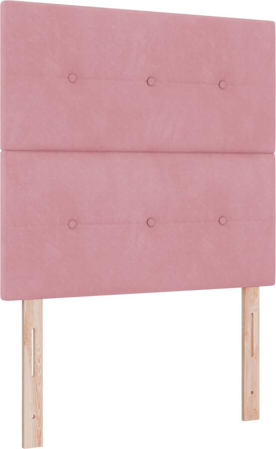 VidaXL Boxspring Bed met Matras & LED Roze 90x200 cm Fluweel