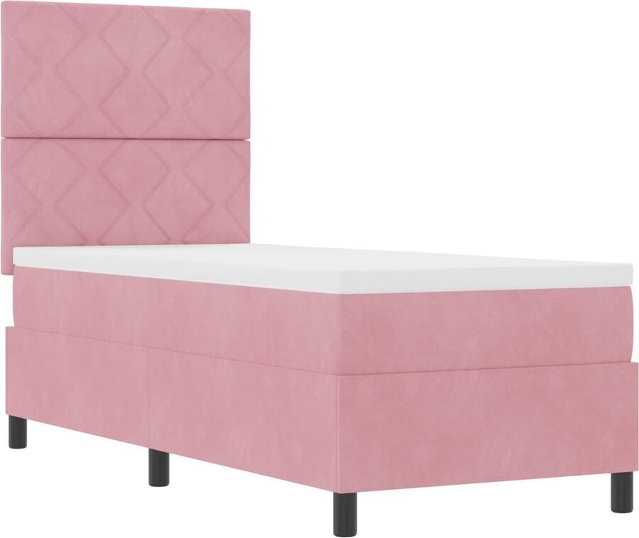 VidaXL Boxspring bed met matras Roze 80 x 200 cm Fluweel
