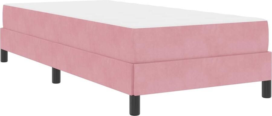 VidaXL Boxspringbed met matras met matras Roze 80 x 200 cm Fluweel - Foto 2