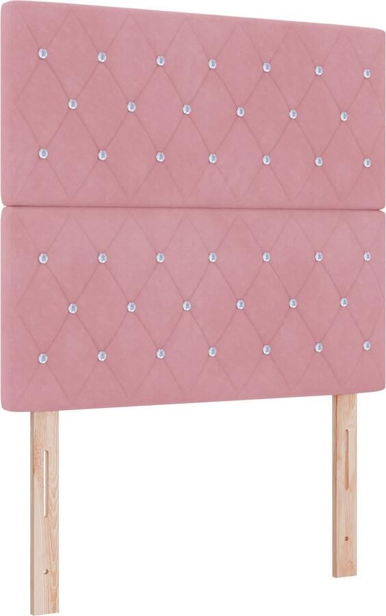 VidaXL Boxspring Bed met Matras & LED Roze 120x200 cm Fluweel