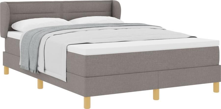 VidaXL Boxspring Bed met Matras Taupe 140x200 cm Stof