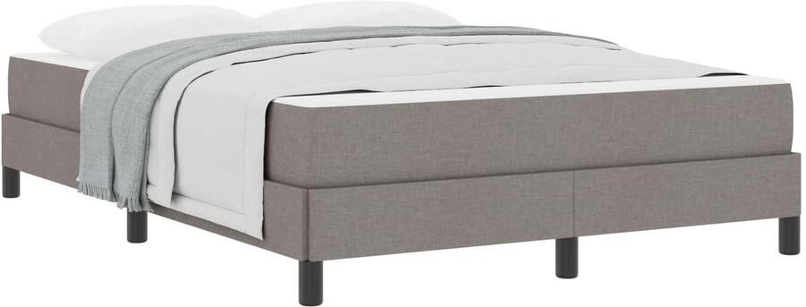 VidaXL Boxspring bed met matras Taupe 160 x 200 cm Stof - Foto 2