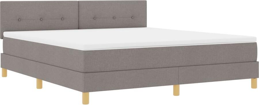 VidaXL Boxspring Bed met Matras Taupe 180x200 cm Stof