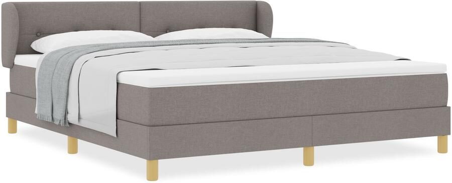 VidaXL Boxspring Bed met Matras Taupe 180x200 cm Stof