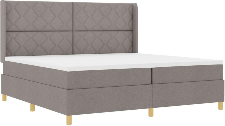 VidaXL Boxspring bed met matras Taupe 200 x 200 cm Stof