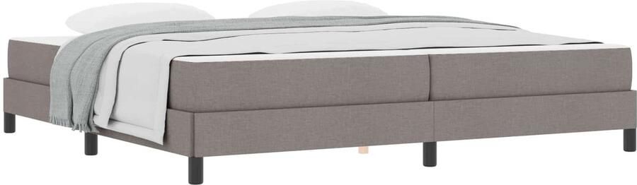 VidaXL Boxspring bed met matras Taupe 200 x 200 cm Stof - Foto 2