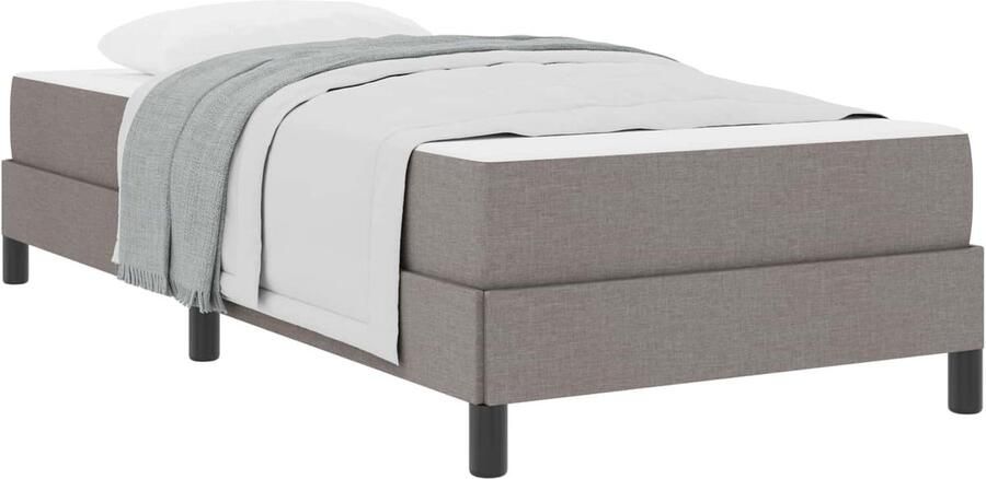 VidaXL Boxspring bed met matras Taupe 100 x 200 cm Stof - Foto 2