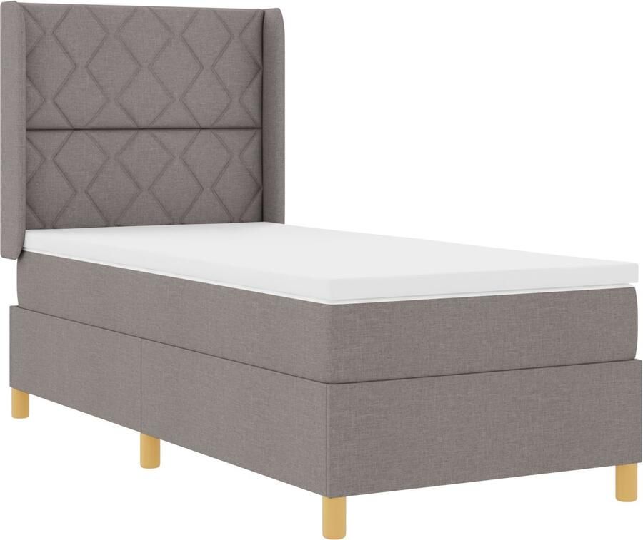 VidaXL Boxspring Bed met Matras Taupe 90x190 cm Stof