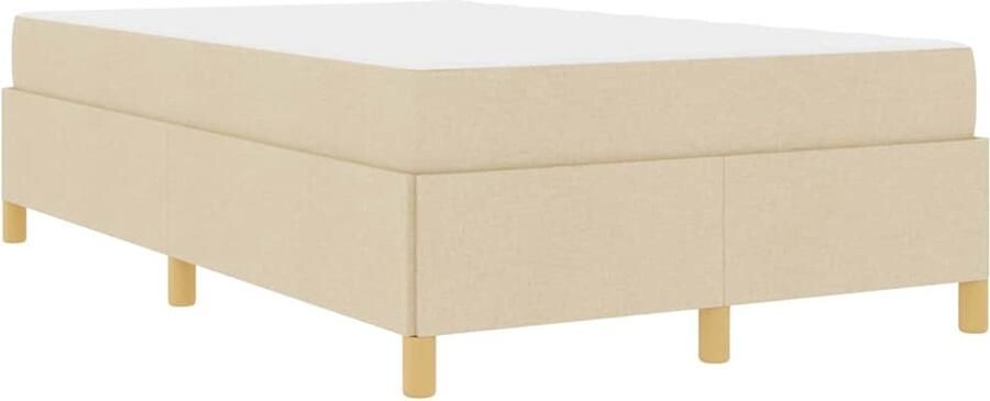 VidaXL Boxspring bed met matras Wit en Crème 120 x 190 cm Polyester - Foto 2