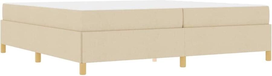 VidaXL Boxspring bed met matras Wit en Crème 200 x 200 cm Stof