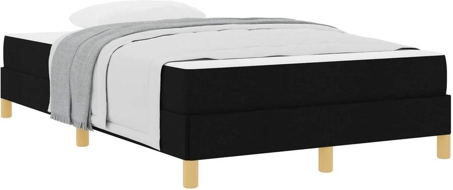 VidaXL Boxspring bed Zwart Bruin 120 x 190 cm Stof Geengineerd Hout - Foto 2