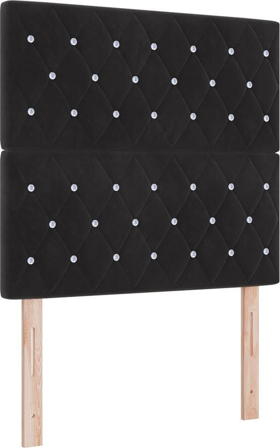 VidaXL Boxspring bed met matras Zwart 120 x 190 cm Fluweel - Foto 2