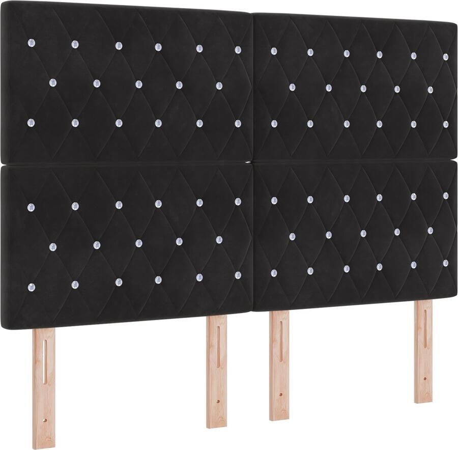 VidaXL LED Hoofdbord Zwart 80 cm Fluweel