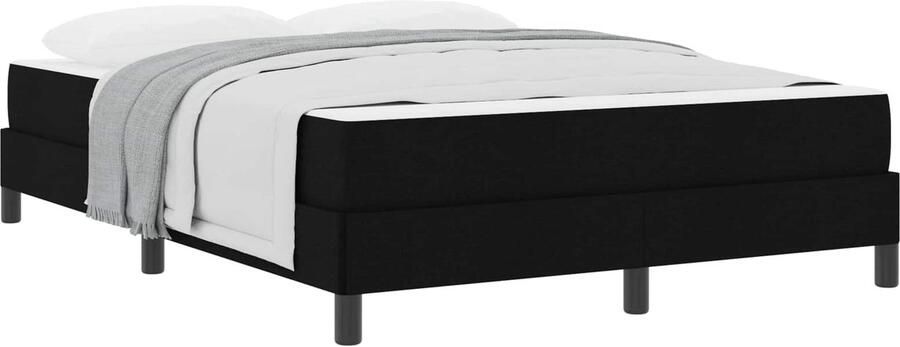 VidaXL Boxspring bed met matras Zwart 160 x 200 cm Stof - Foto 2