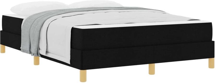 VidaXL Boxspring bed met matras Zwart 140 x 190 cm Stof - Foto 2