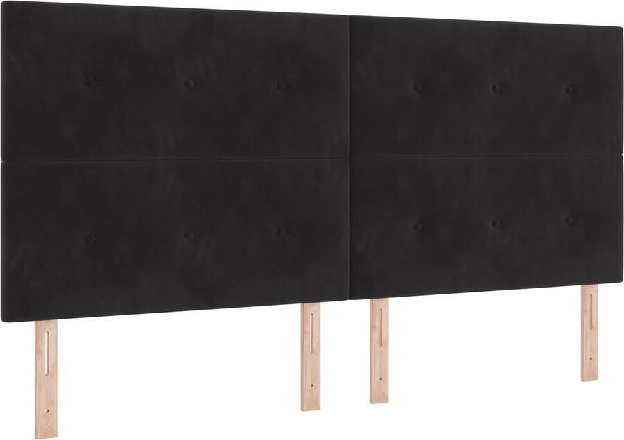 VidaXL Boxspring bed met matras Zwart 200 x 200 cm Fluweel