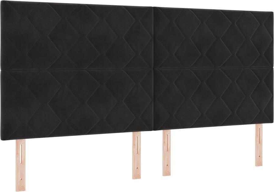 VidaXL Boxspring bed met matras Zwart 200 x 200 cm Fluweel